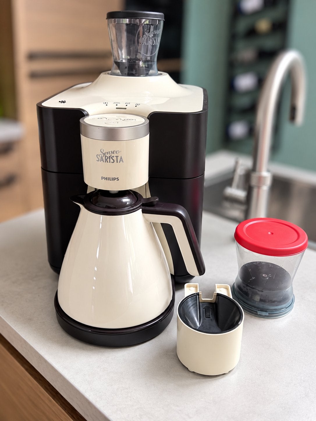 Philips Senseo Sarista HD8030 Koffiemachine - Zo goed als ni, Afneembaar waterreservoir, Koffiemachine, Zo goed als nieuw, 4 tot 10 kopjes