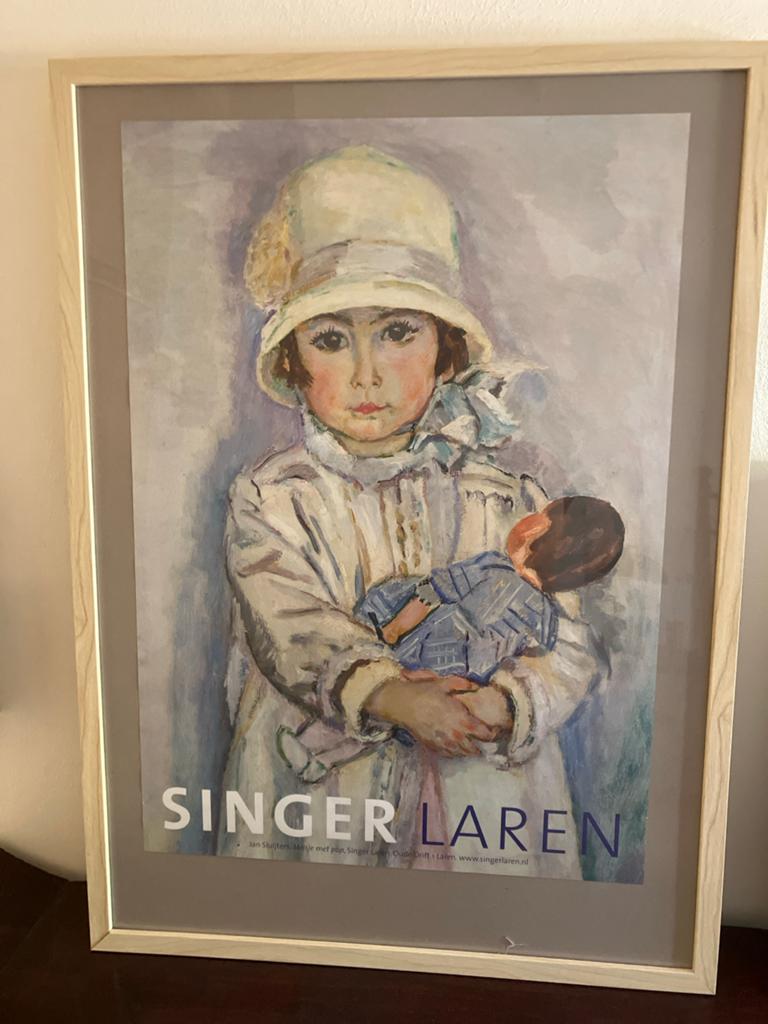 Ingelijste poster Jan Sluijters - Meisje met de pop, Ophalen, Met lijst, A1 t/m A3, Overige onderwerpen