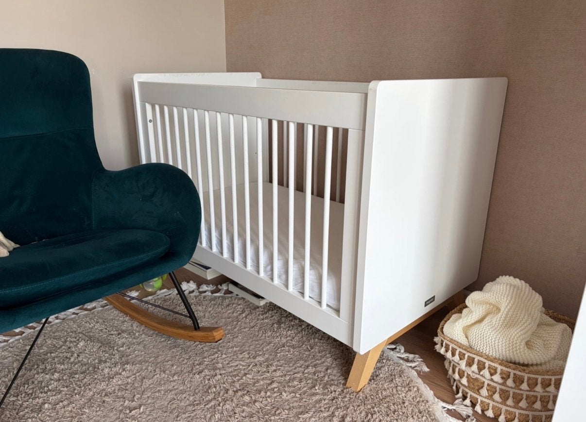 Bopita Lynn ledikant met matras, Gebruikt, Ophalen of Verzenden, Minder dan 140 cm, Matras