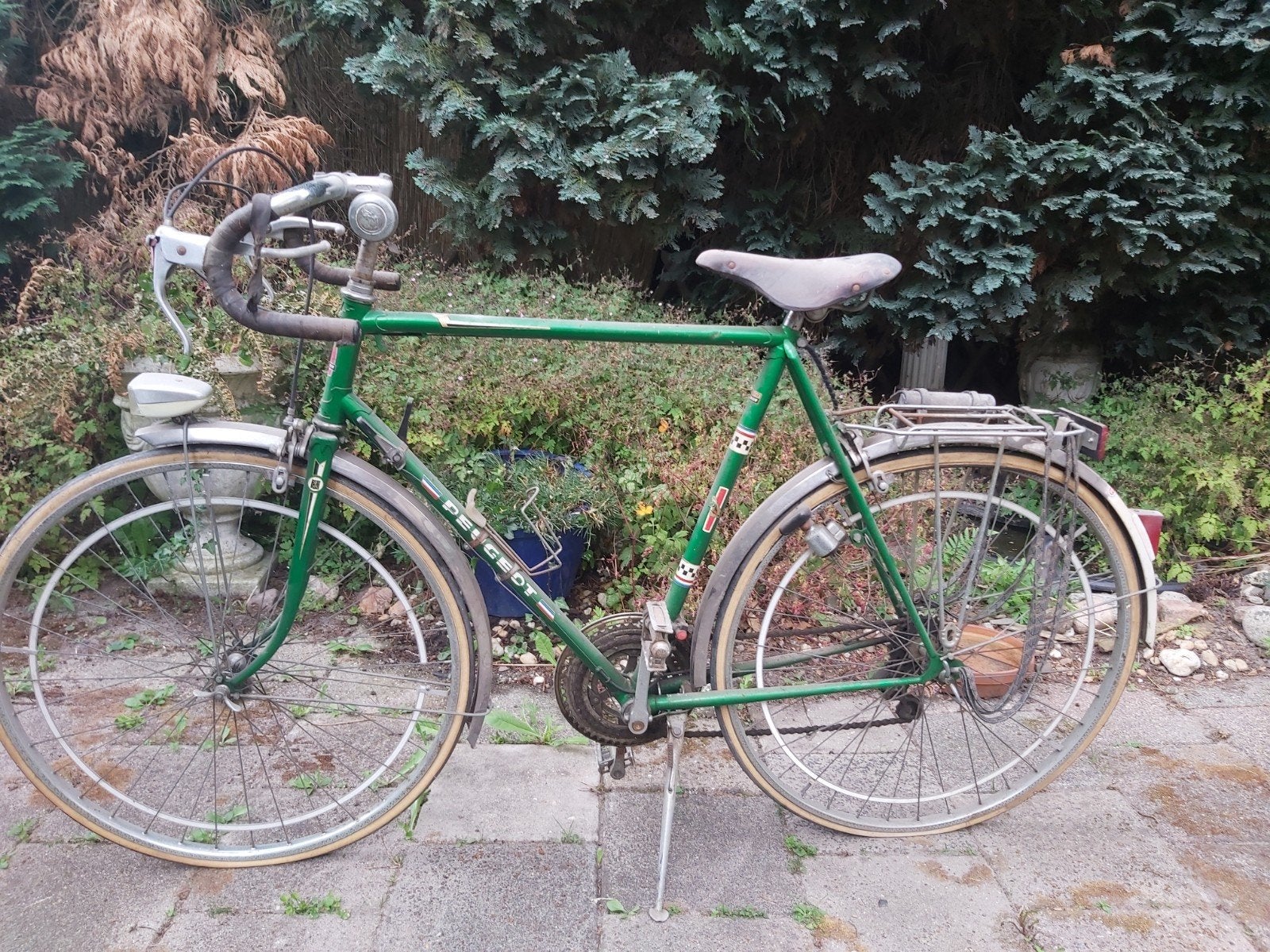 Peugeot racefiets uit de jaren '70 - Vintage Groen, Fietsen en Brommers, Fietsen | Racefietsen, Gebruikt, Staal, Ophalen, Overige merken