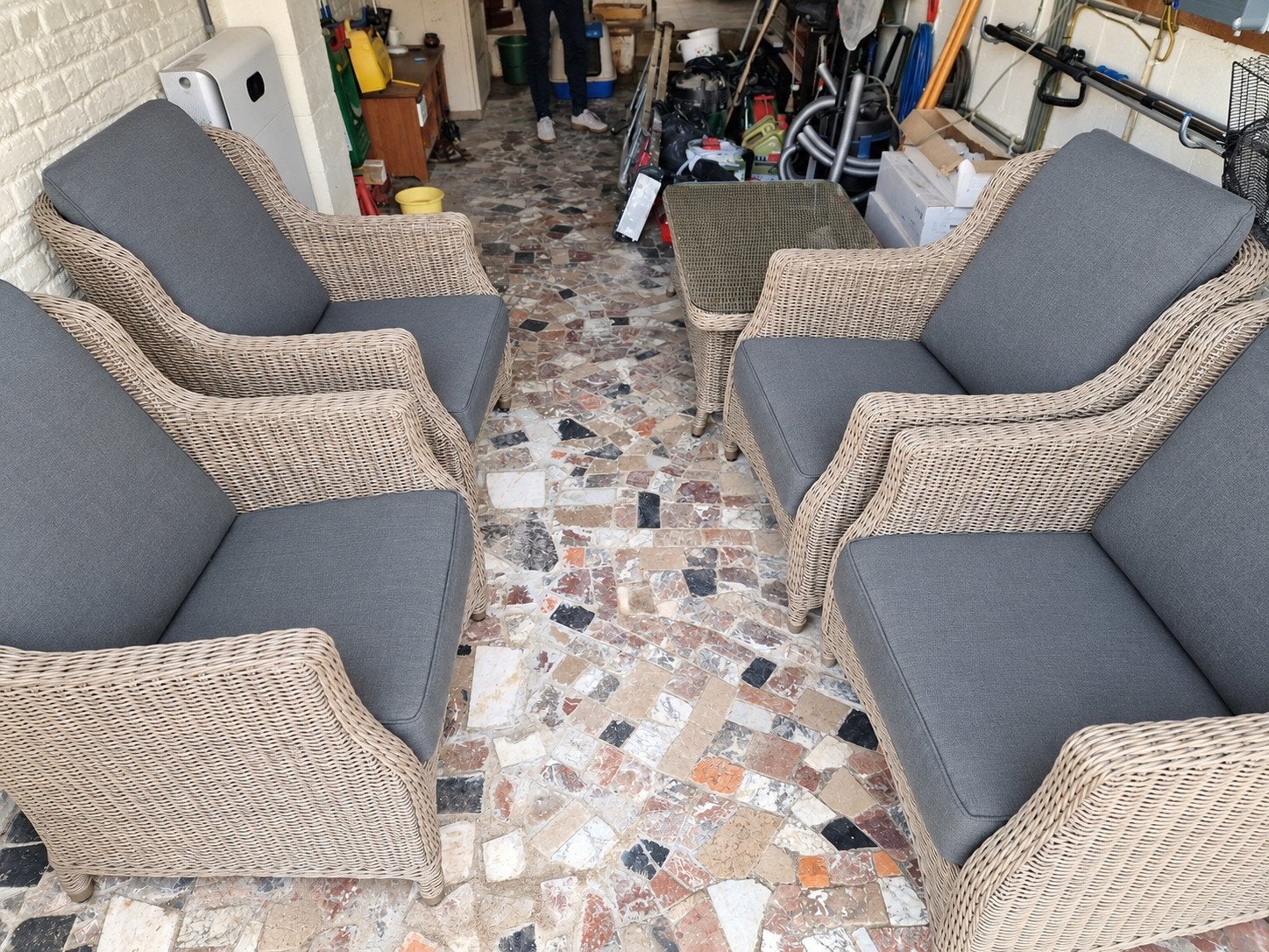4SO Brighton pure  loungeset 4 seasons outdoor, Ophalen, 4 zitplaatsen, Bijzettafel, Zo goed als nieuw