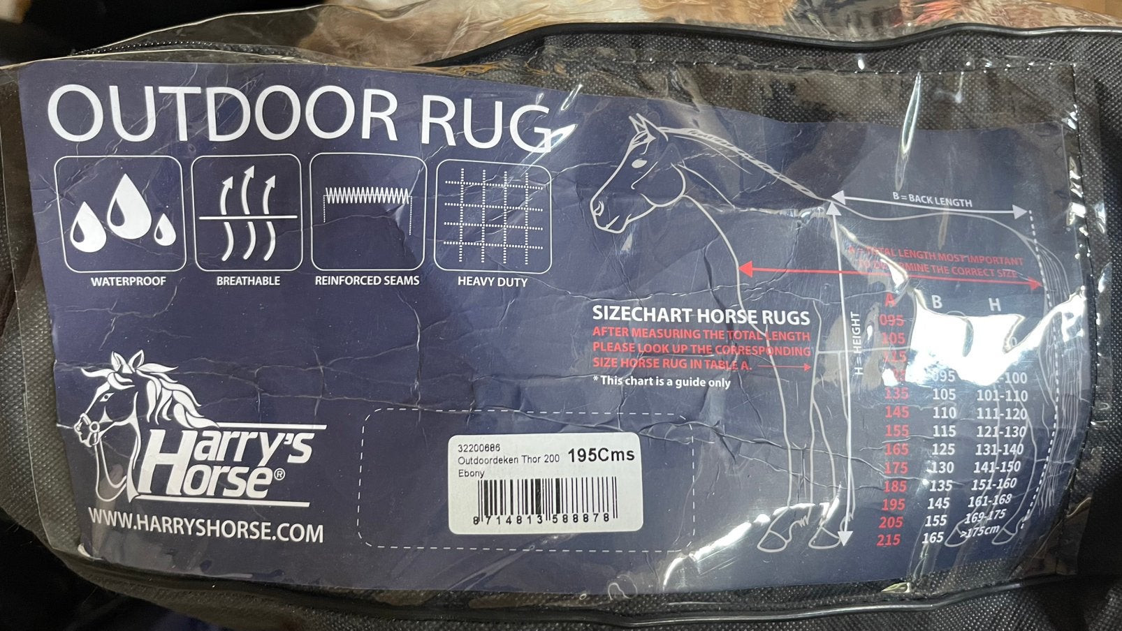 Harry’s horse winter/regendeken + QHP zweetdeken, maat 195, Ophalen, Zo goed als nieuw