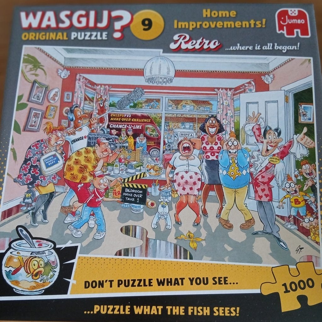 Wasgij Retro 9  Home Improvements, Ophalen of Verzenden, 500 t/m 1500 stukjes, Zo goed als nieuw, Legpuzzel
