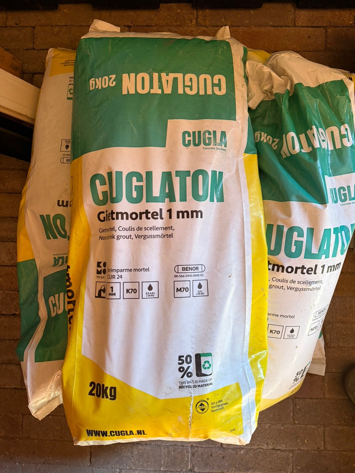 5 zakken á 20 kilo hoogwaardige Cuglaton Egaline, Doe-het-zelf en Verbouw, Ophalen, Nieuw, Overige typen