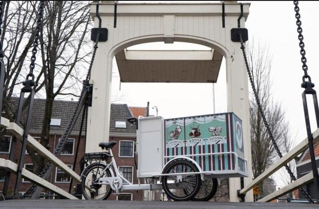 Elektrische Ijsbakfiets met vriezer te koop, Fietsen en Brommers, Fietsen | Bakfietsen, Goederen, Nieuw, Huif, Ophalen