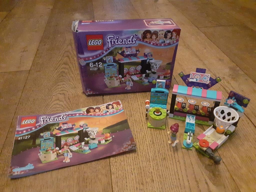 LEGO Friends 41127 Pretpark spelletjeshal compleet doos+boek, Ophalen of Verzenden, Zo goed als nieuw, Complete set, Lego