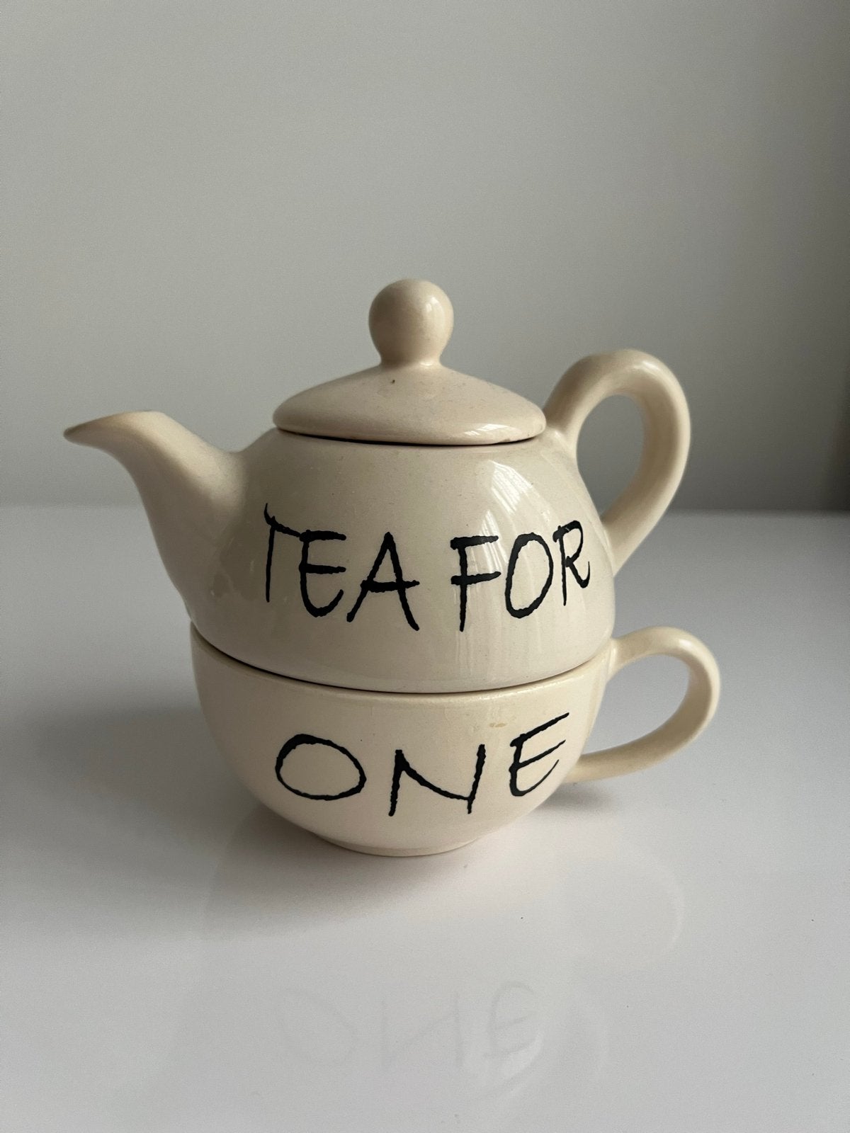 Rivièra Maison Tea for One theepot met kopje, Huis en Inrichting, Gebruikt, Overige merken, Keramiek, Landelijk/Boerenbont