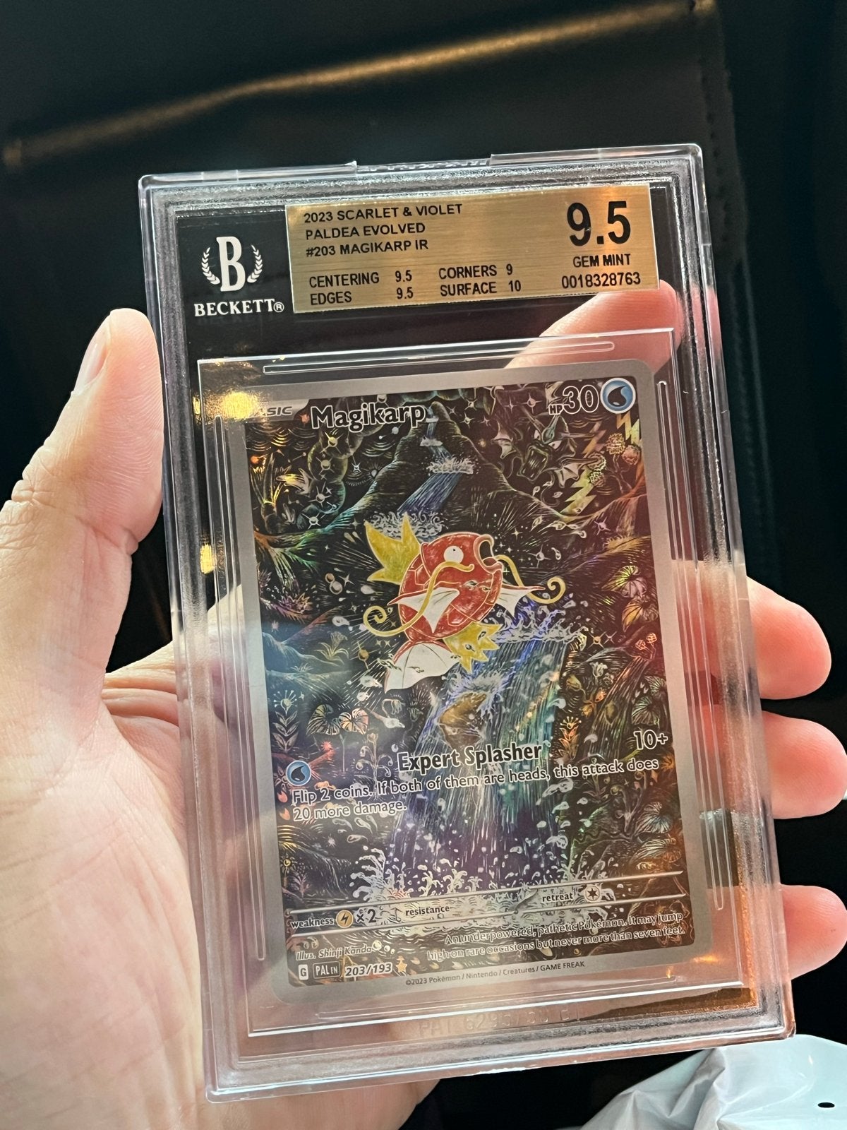 Magikarp IR 203/193 BGS 9.5 Gem Mint Pokémon kaart, Ophalen, Zo goed als nieuw, Losse kaart