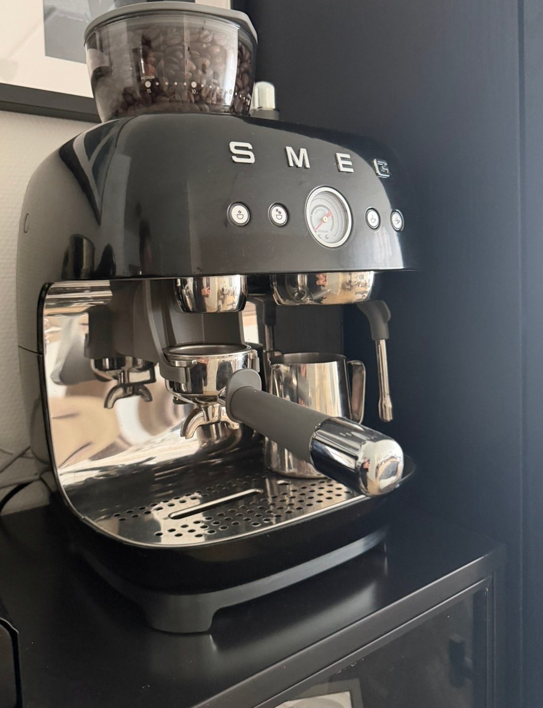 SMEG Espressomachine Zwart, Witgoed en Apparatuur, 10 kopjes of meer, Ophalen, Zo goed als nieuw, Koffiemachine