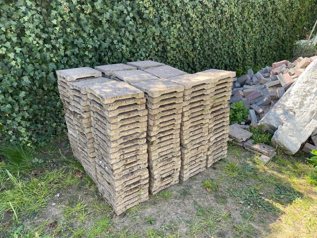 Gratis dakterras tegels 30x30cm (ca. 20m2), Tuin en Terras, Ophalen, Gebruikt, 10 m² of meer, Beton