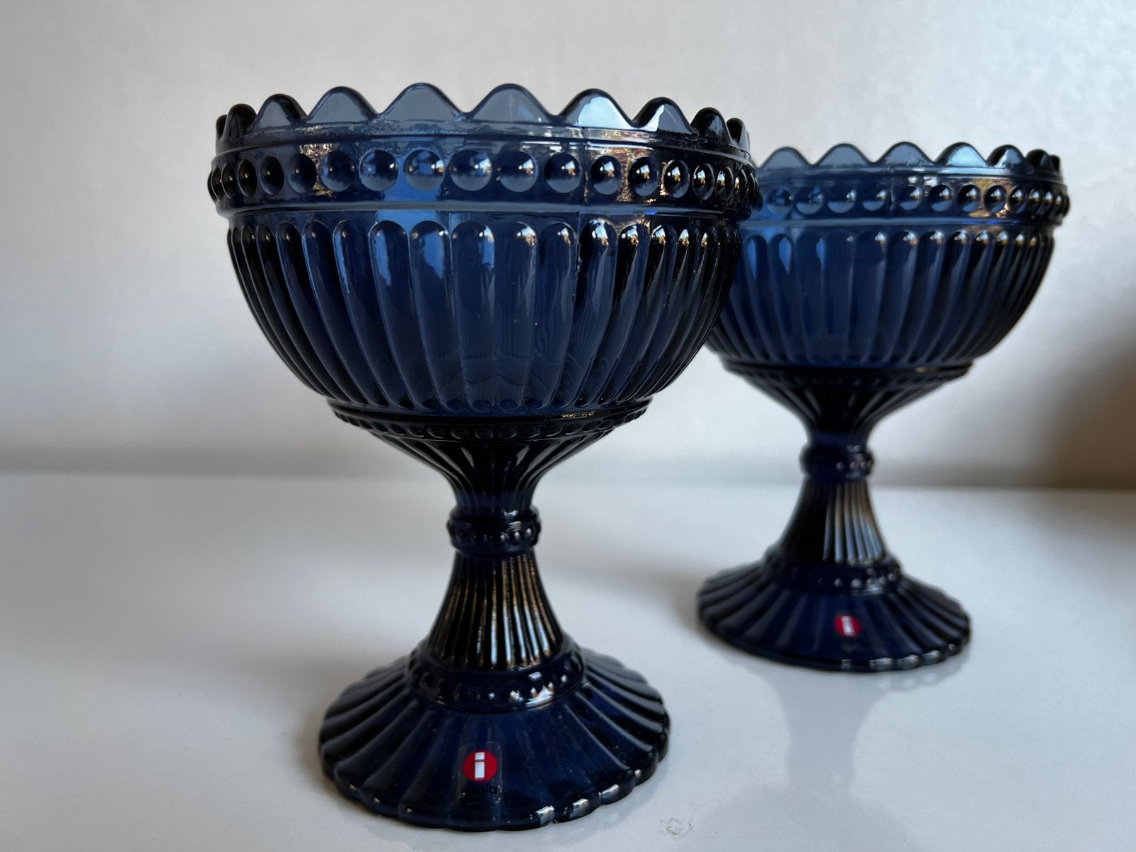 2 Iittala Marimekko Mariskooli Schaal Purple Blue 15 cm, Schaal, Rond, Ophalen of Verzenden, Glas