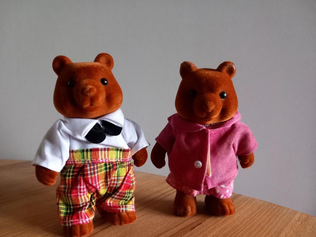 Sylvanian families/Bärenwald donkerbruine beren stelletje, Ophalen of Verzenden, Gebruikt