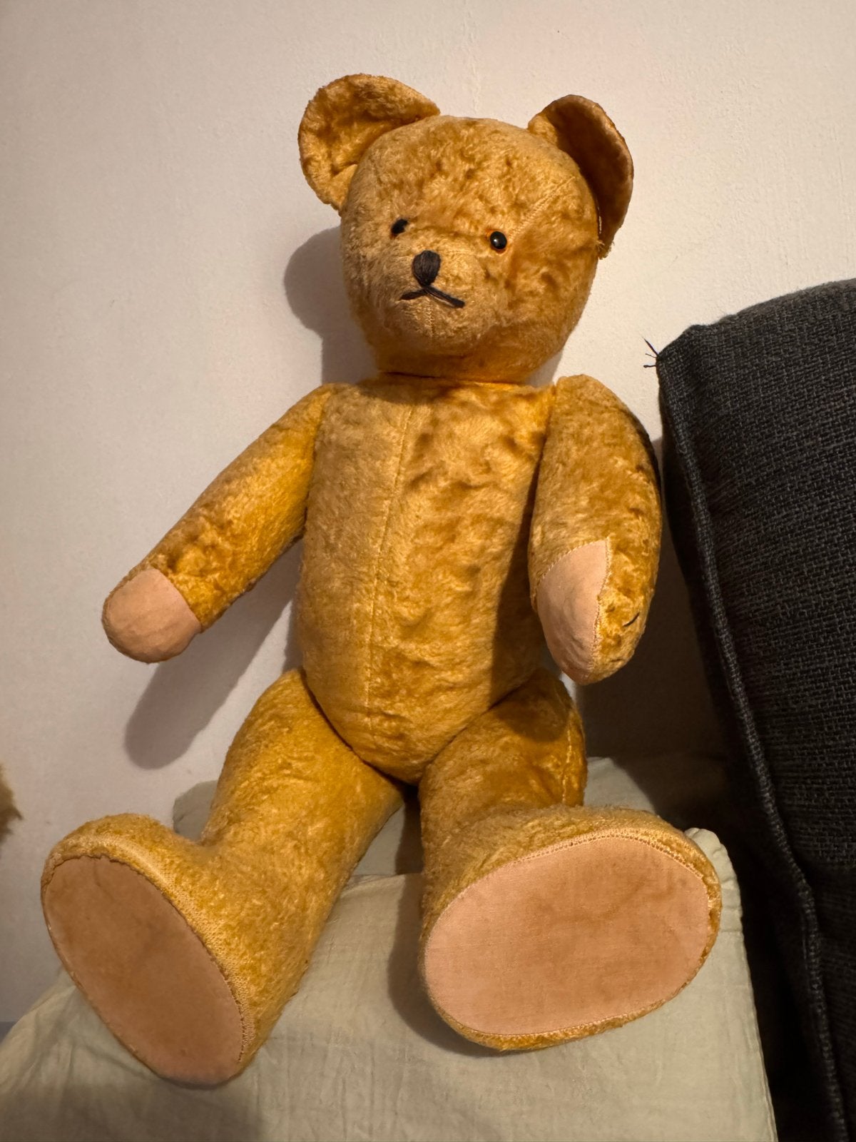 Grote vintage teddybeer - knuffelbeer, Ophalen of Verzenden, Gebruikt