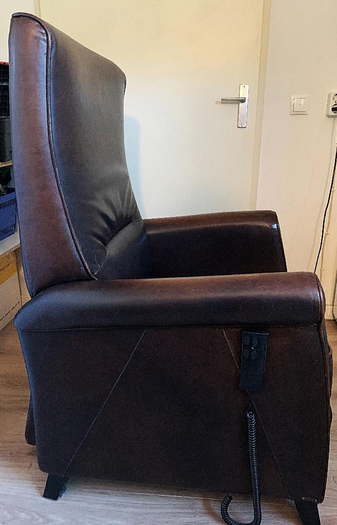 Relax 'Vol Leder' Fauteuil "YETT" met 2 el. motoren, Ophalen, Gebruikt, Minder dan 75 cm, 50 tot 75 cm