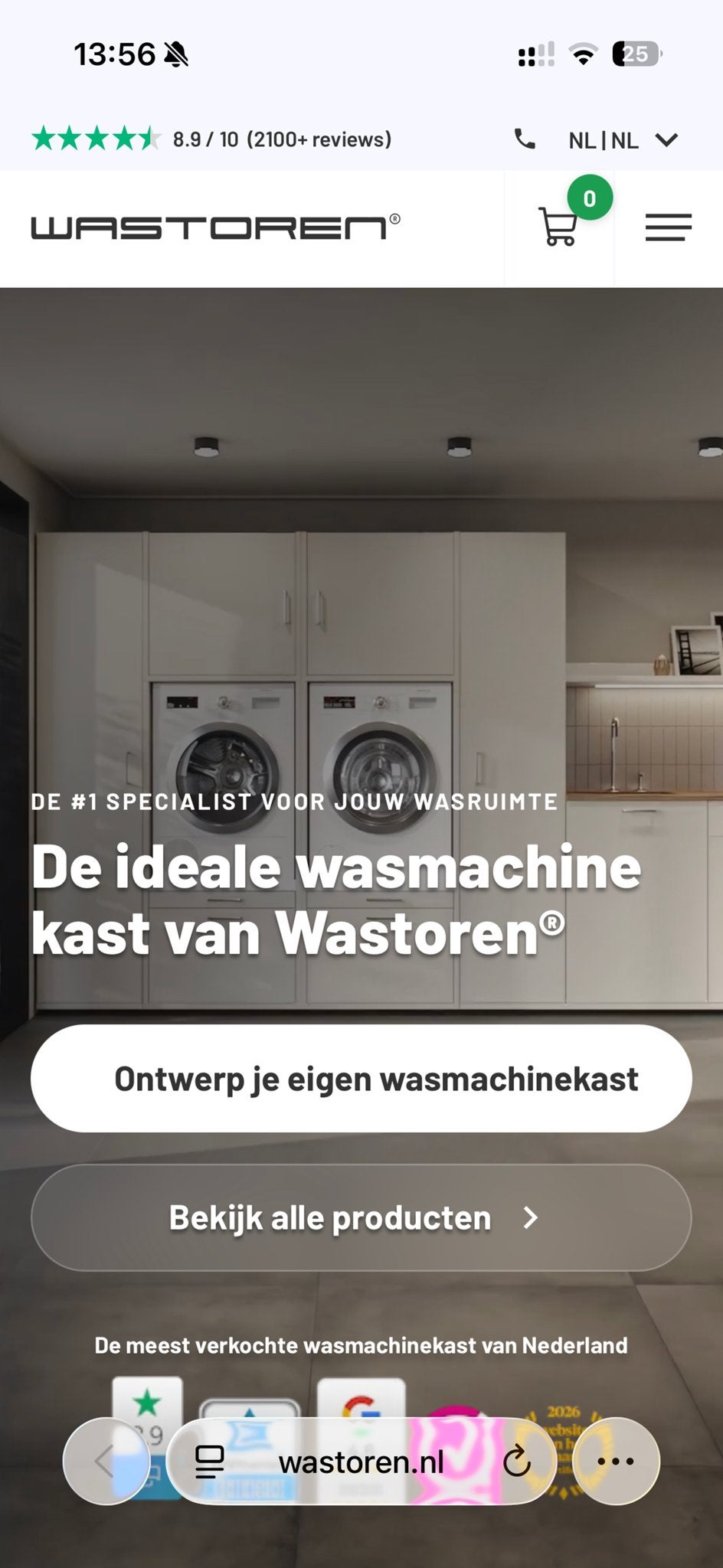Waardecheque Wastoren kast t.w.v. €289 - Nu voor €180, Ophalen of Verzenden, Nieuw, 1200 tot 1600 toeren, Minder dan 85 cm