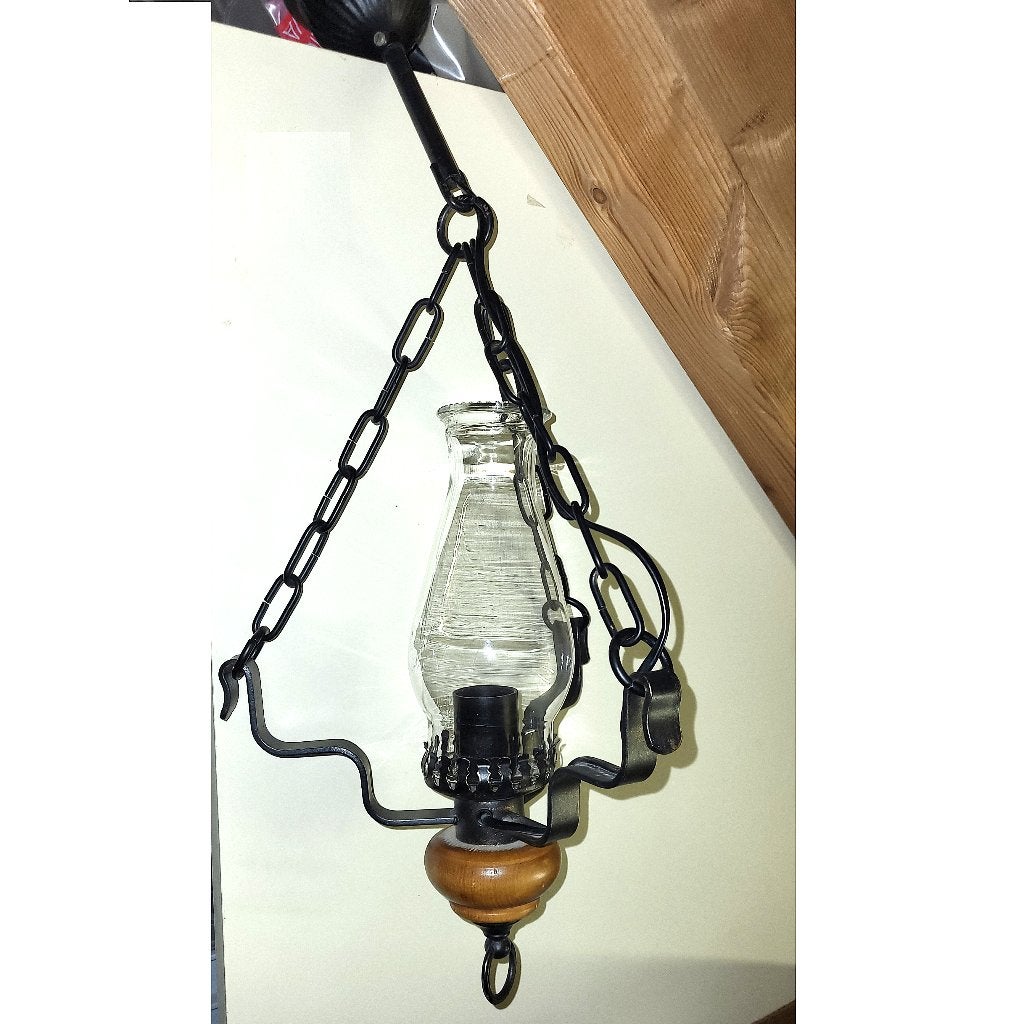 vintage hanglamp in de stijl van een petroleumlamp /olielamp, Ophalen of Verzenden