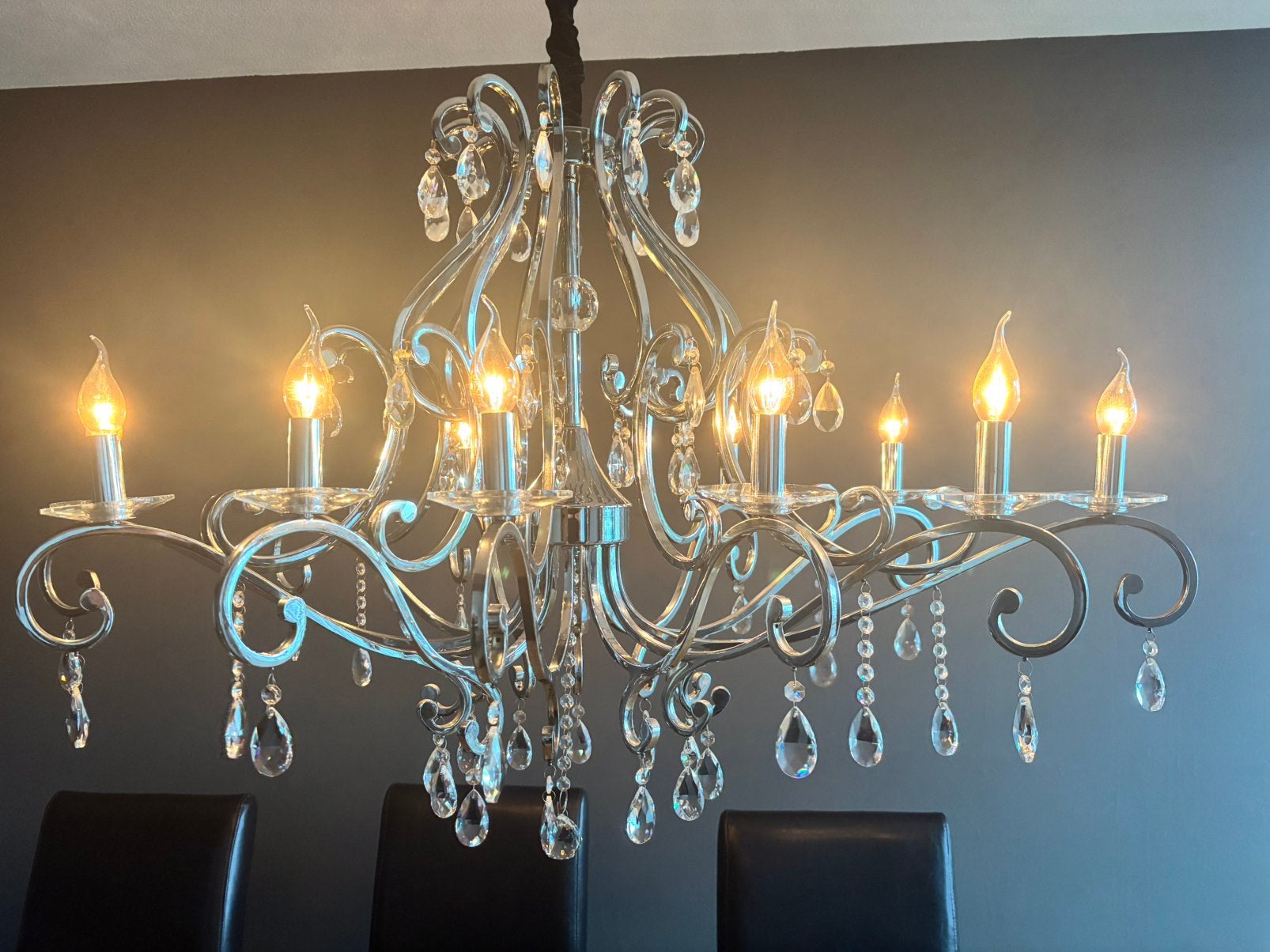 Prachtige kroonluchter 120x65 cm, Ophalen, Zo goed als nieuw, Metaal