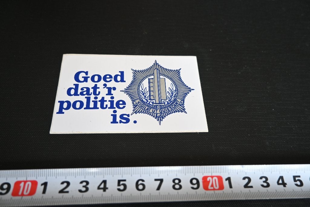 sticker Gemeentepolitie Goed dat 'r politie is, Ophalen, Zo goed als nieuw