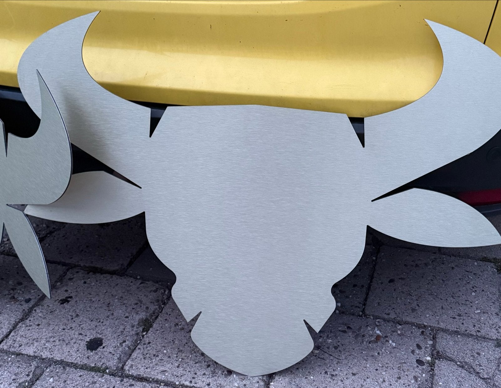 Metalen wanddecoratie buffelkop - set van 2, Huis en Inrichting, Ophalen, Metaal, Wandsculptuur, Nieuw