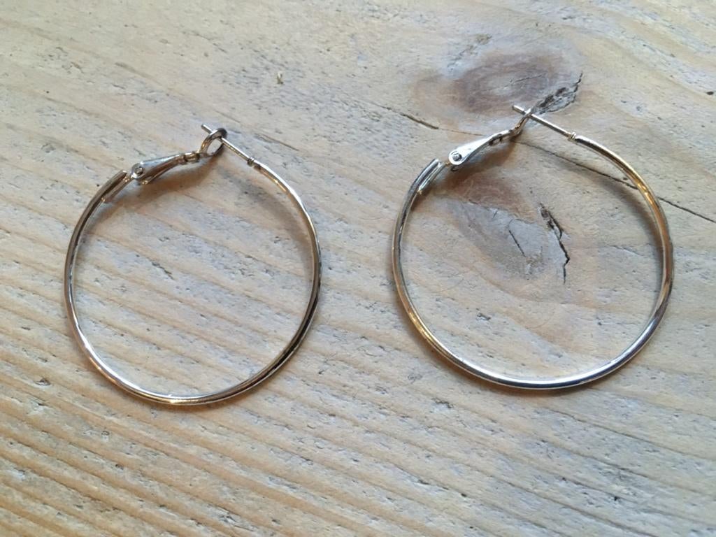 smalle oorringen - groot formaat, Overige materialen, Ophalen of Verzenden, Zilver, Hangers