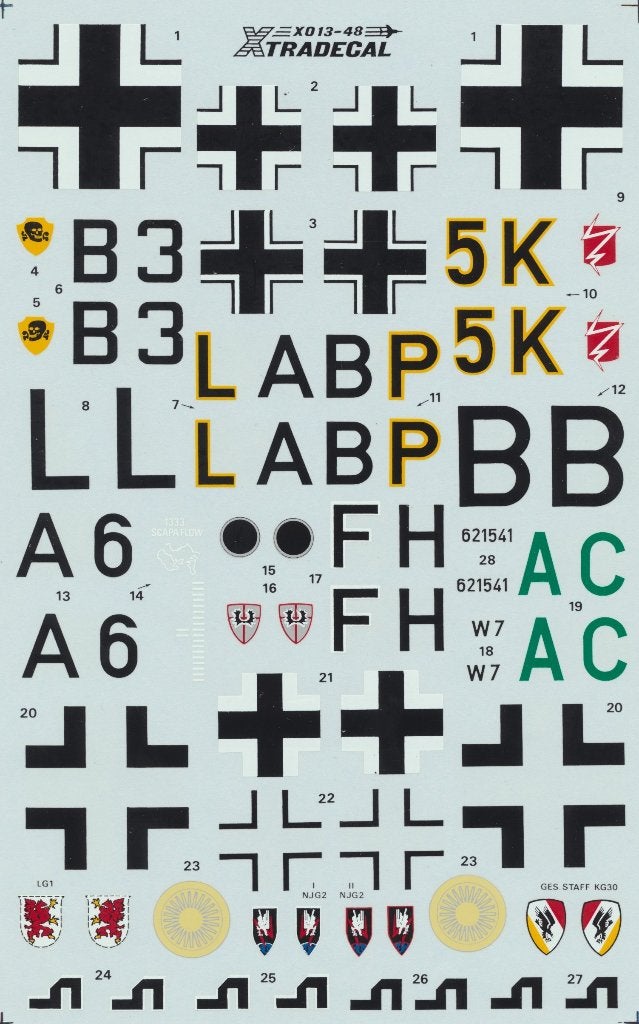 Xtradecal X013-48 Decals Junkers Ju 88A-4/D-1/C-6 1:48, Overige merken, Verzenden, Nieuw, Groter dan 1:72