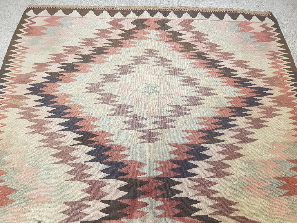 Vintage Oosters kelim vloerkleed - handgemaakt - Boho, 100 tot 150 cm, Boho, 200 cm of meer, Ophalen of Verzenden