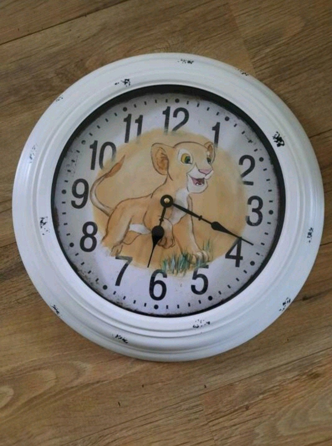 Disney Lion King/ Leeuwenkoning/Simba wandklok, Ophalen of Verzenden, Leeuwenkoning of Jungle Boek, Zo goed als nieuw