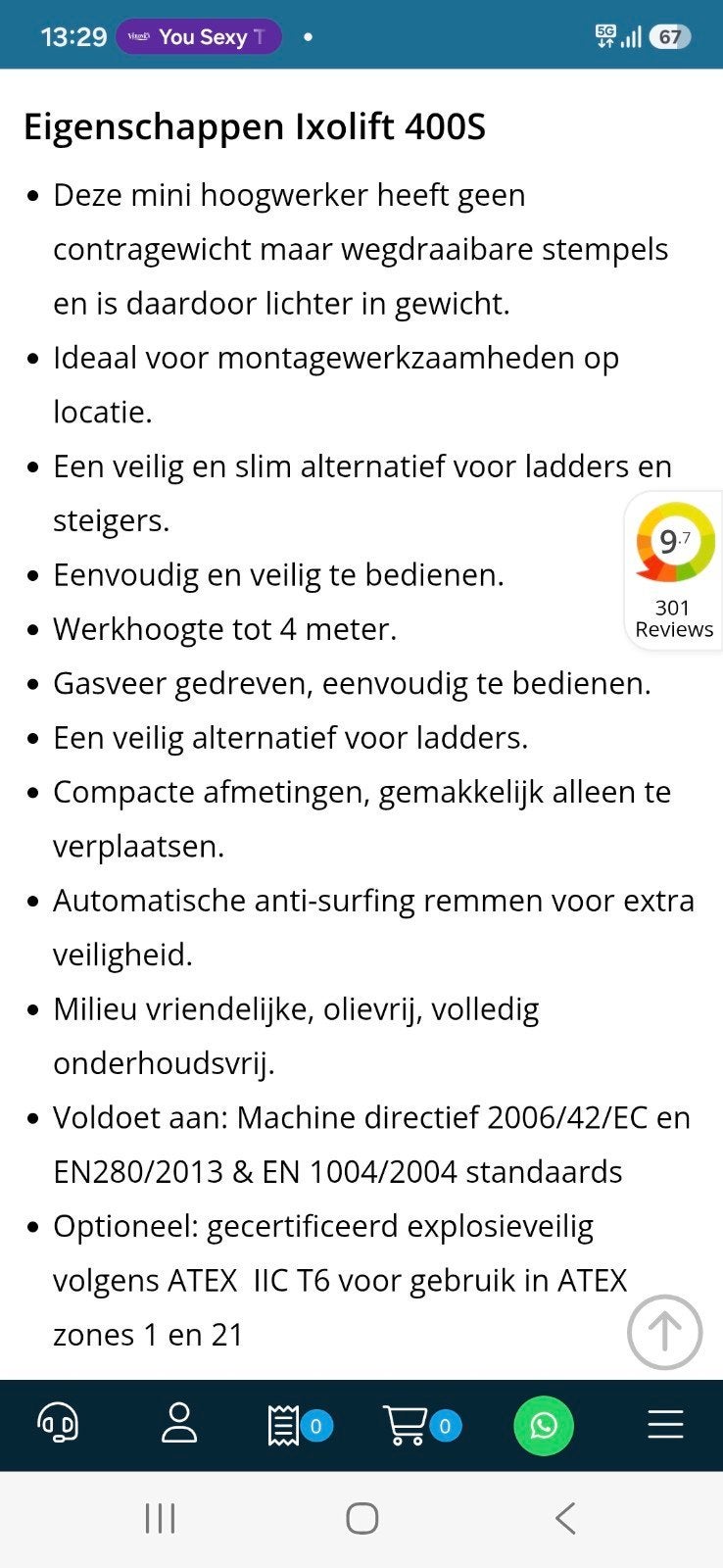 Ixolift 400S Hoogte Verstelbare Werkplek - Nieuwstaat, Ophalen of Verzenden