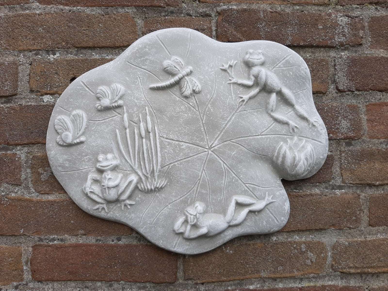 Lelieblad wanddecoratie betonnen beeld tuinbeeld beton, Ophalen of Verzenden