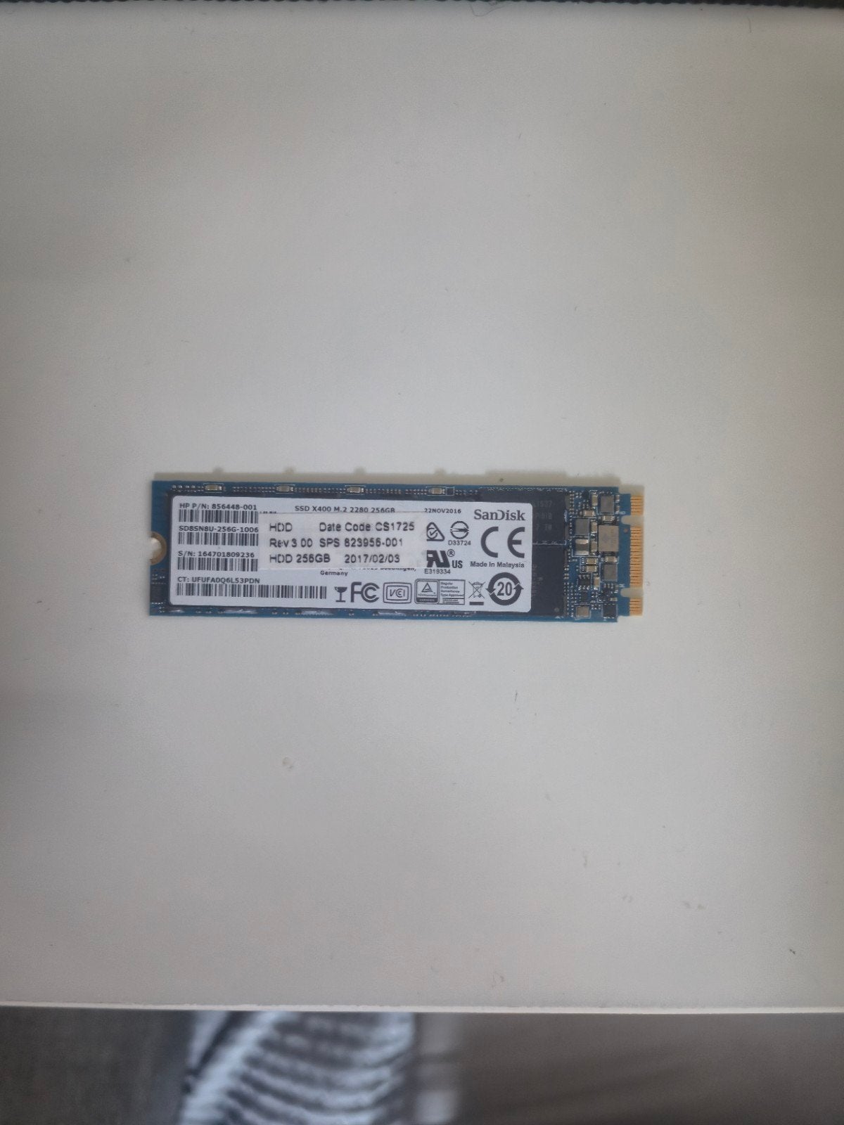 SanDisk X400 M.2 2280 256GB SSD, Computers en Software, Intern, 256GB, Zo goed als nieuw, Desktop