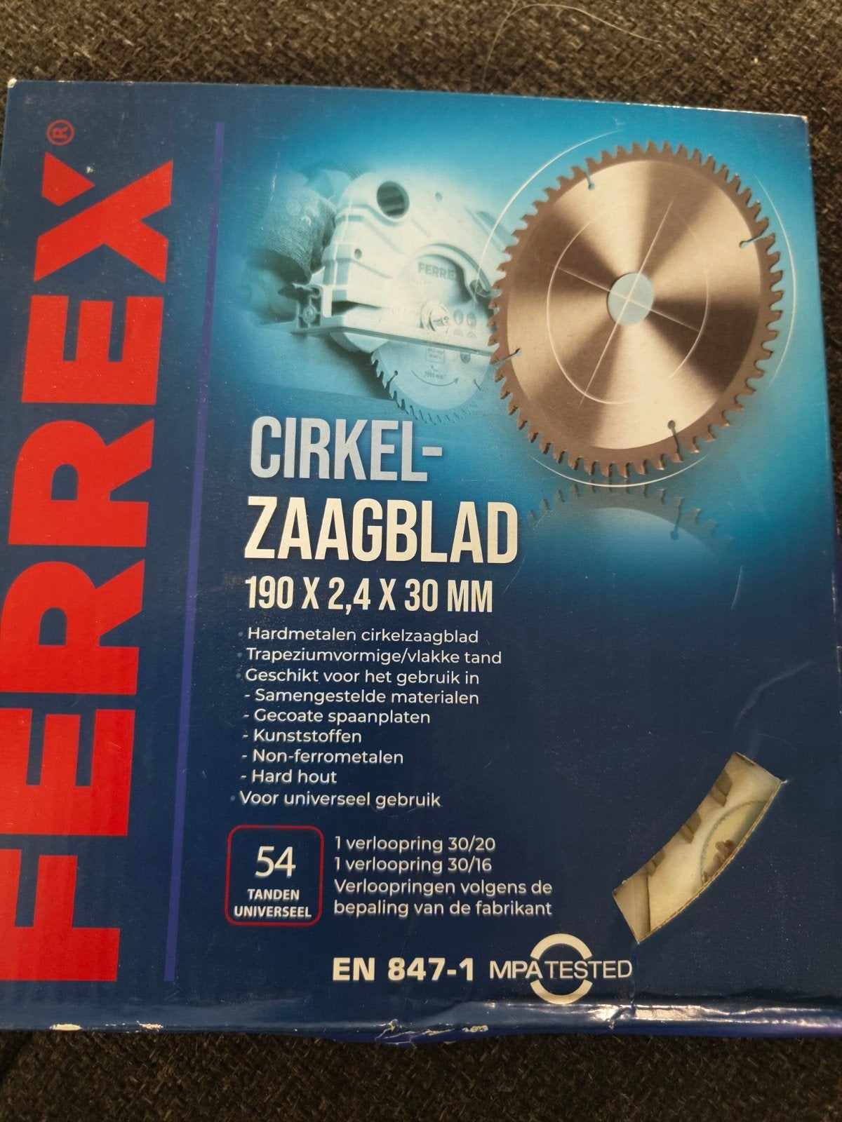 Nieuw Ferrex Cirkelzaagblad 190 x 2,4 x 30 mm, Ophalen of Verzenden, Nieuw, Cirkelzaag, Ferrex