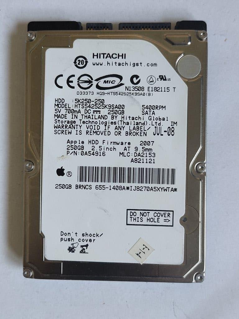 Hitachi 250GB 2.5" SATA HDD, Computers en Software, Intern, Gebruikt, Ophalen of Verzenden, 250GB 2.5 inch