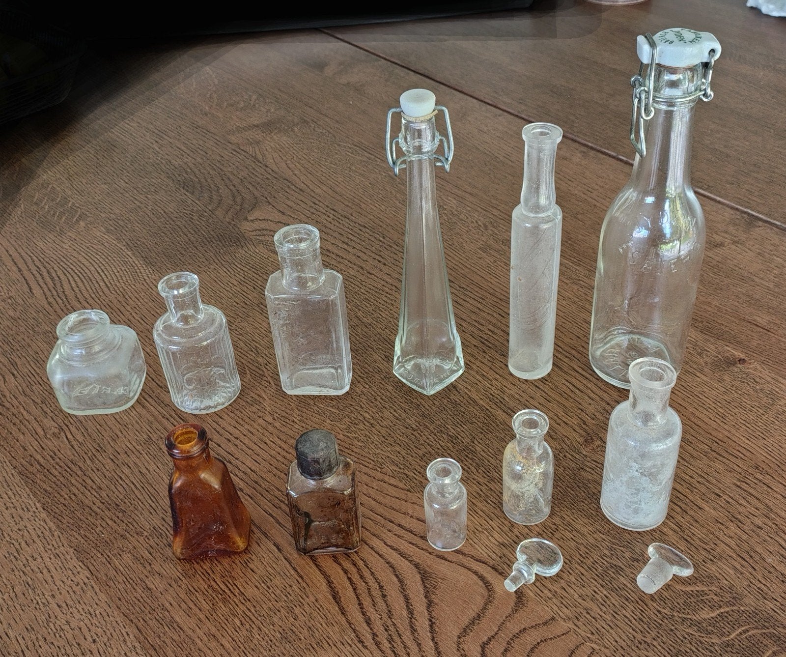 Diverse Vintage Glazen Flesjes en Potjes Collectie, Ophalen of Verzenden