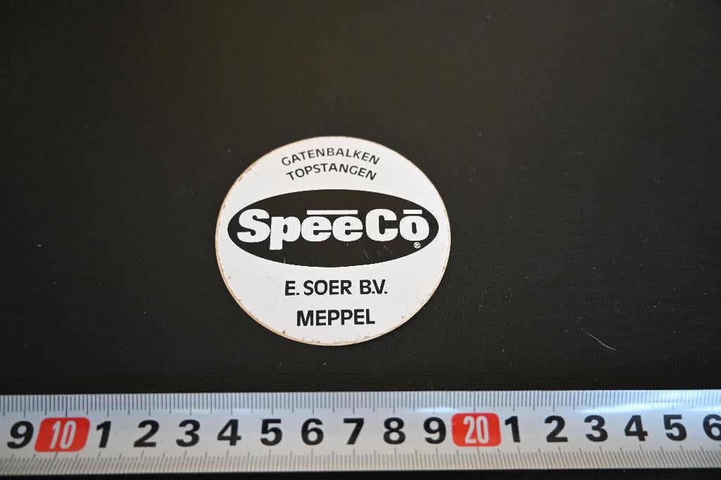 sticker Meppel E. Soer bv SPEECO Gatenbalken Topstangen, Ophalen, Zo goed als nieuw, Sticker