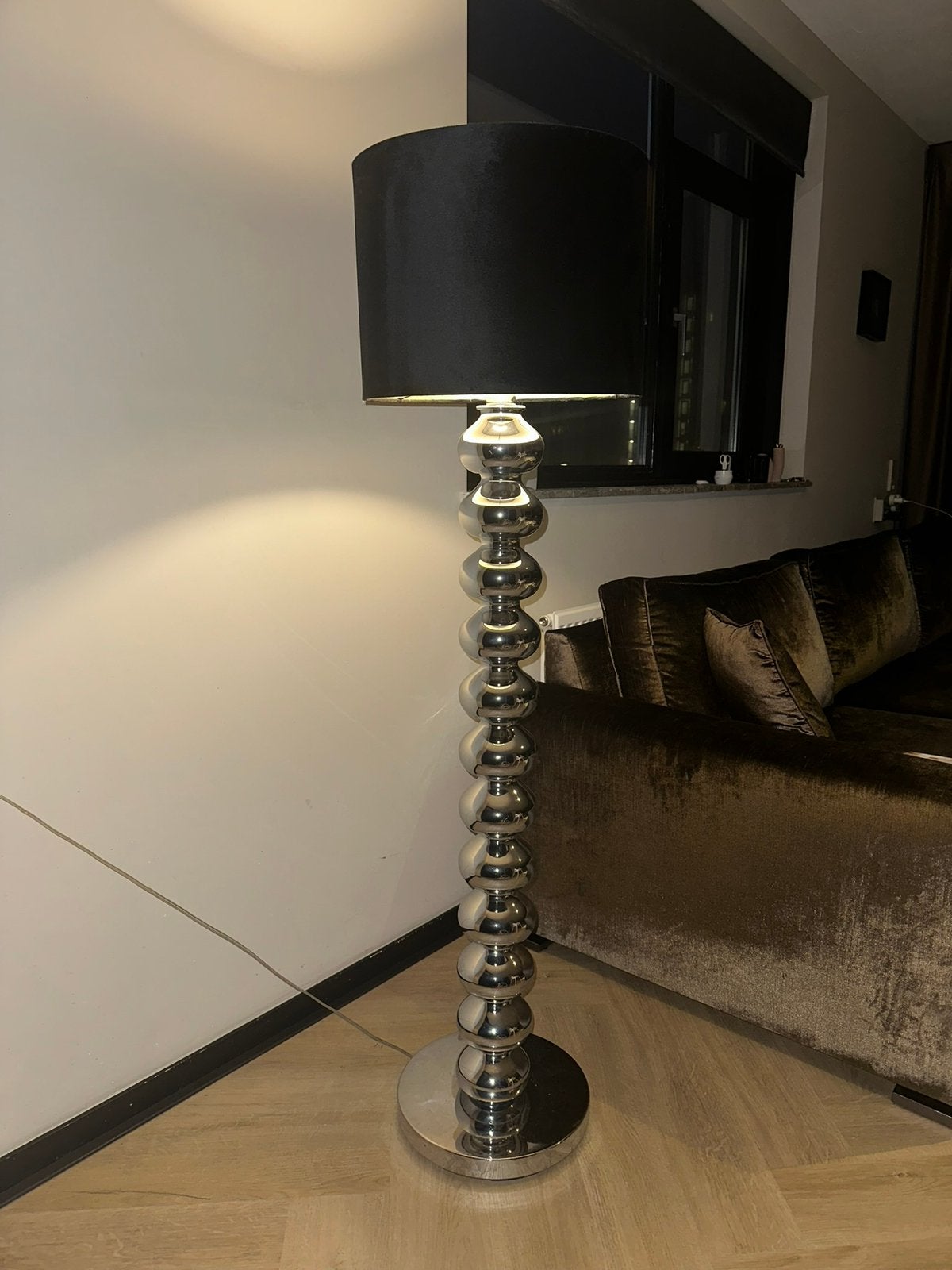 Zilveren lamp met bollen, Ophalen, Zo goed als nieuw, 150 tot 200 cm