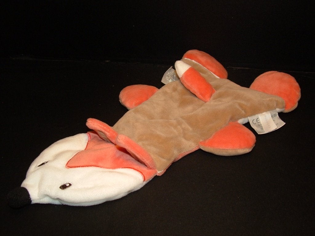 NATTOU VOS KNUFFELDOEK VELOURS BEIGE/ORANJE MET WITTE SNUIT, Overige karakters, Verzenden, Nieuw, Vos