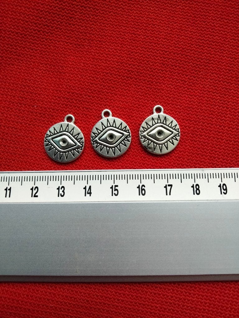 3x Zilverkleurige Bedels met Oogmotief, Ophalen, Overige materialen, Overige voorstellingen, Nieuw