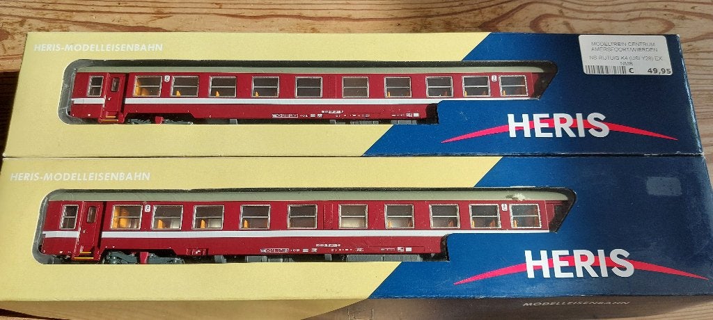 Te koop Heris 12135 en 12136 NS K4 rijtuigen., Gelijkstroom, Wagon, Ophalen of Verzenden, NS