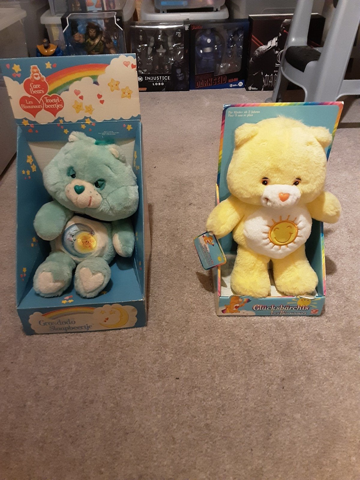 Care Bears Knuffels: Groetjesbeer en Slaapbeertje (Vintage), Beer, Ophalen of Verzenden, Zo goed als nieuw, Middelgroot (20 tot 80 cm)