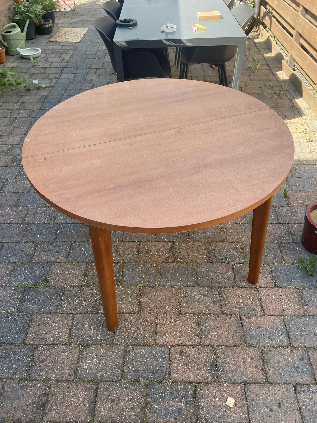Uitschuifbare ronde tafel, Huis en Inrichting, Ophalen, 100 tot 150 cm, 50 tot 100 cm, Zo goed als nieuw