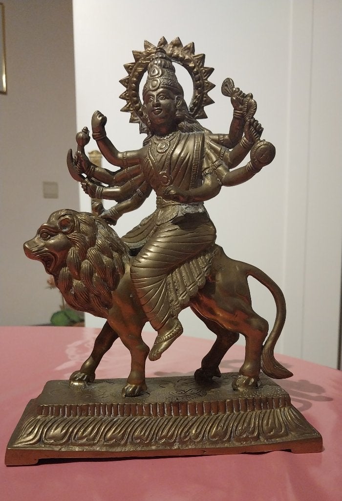 Godin Durga-standbeeld,Singhavahini,Shiva,Boeddha,buddha, Ophalen of Verzenden, Gebruikt