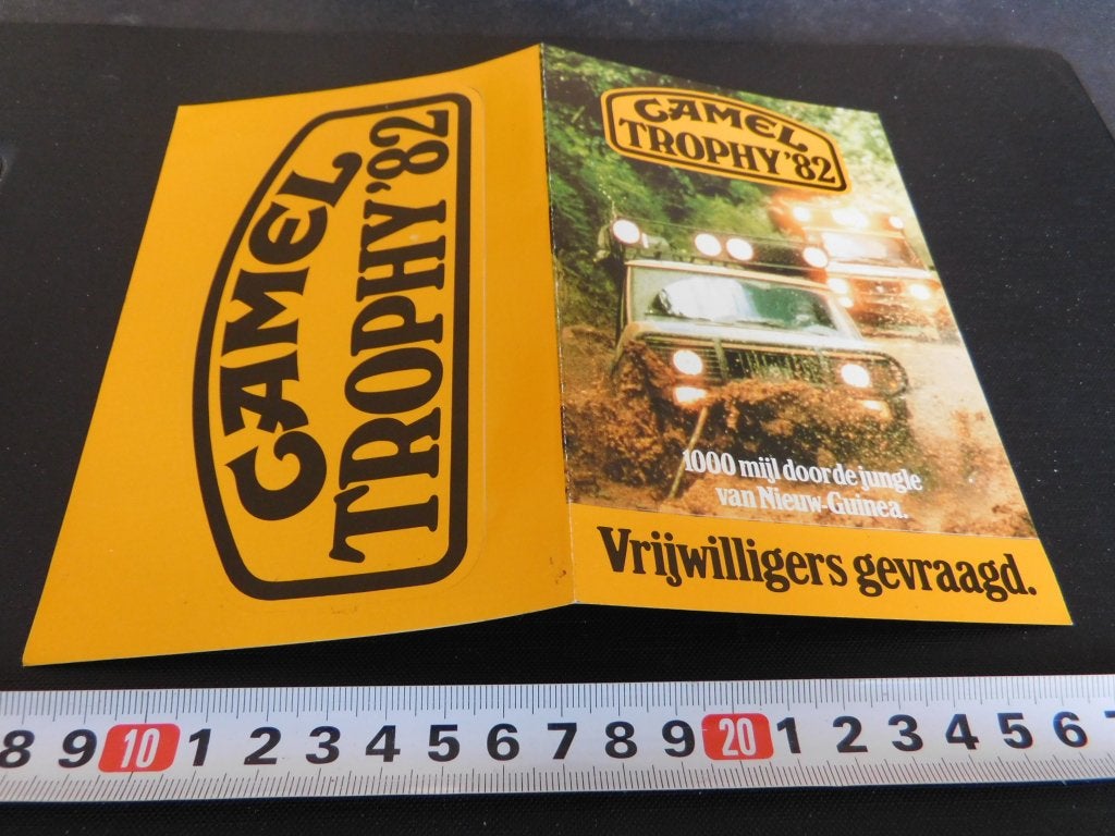 sticker set CAMEL TROPHY 1982 range rover nieuw-guinea, Ophalen, Zo goed als nieuw