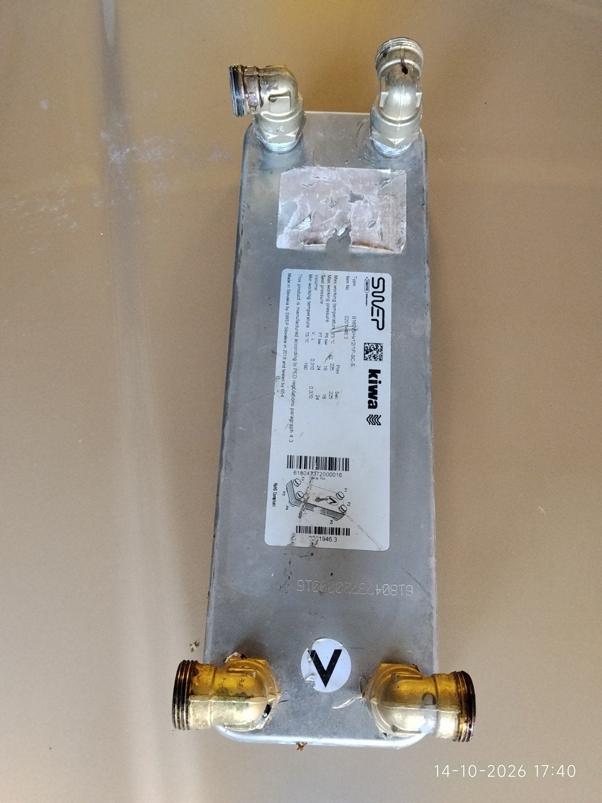 SWEP B16DW HX12/1P-SC-S Platenwarmtewisselaar, Witgoed en Apparatuur, Ophalen of Verzenden, Gebruikt
