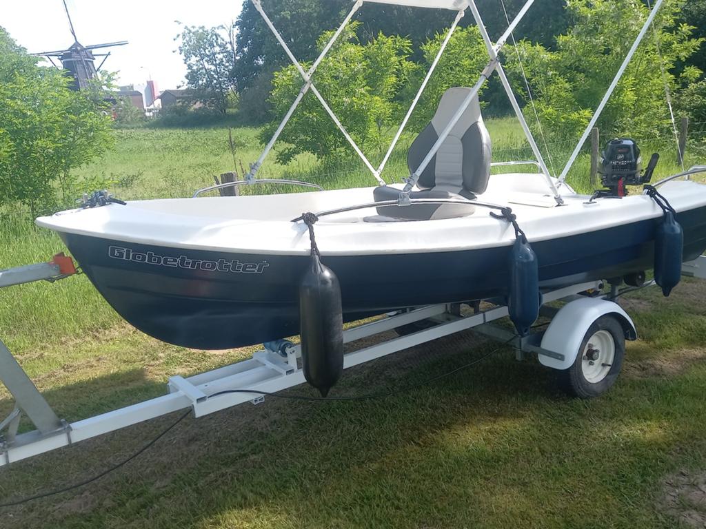 Topcraft sloepje/plezierboot+Mercury 4pk motor en trailer, Overige merken, Gebruikt, Tot 1.00 meter, Polyester
