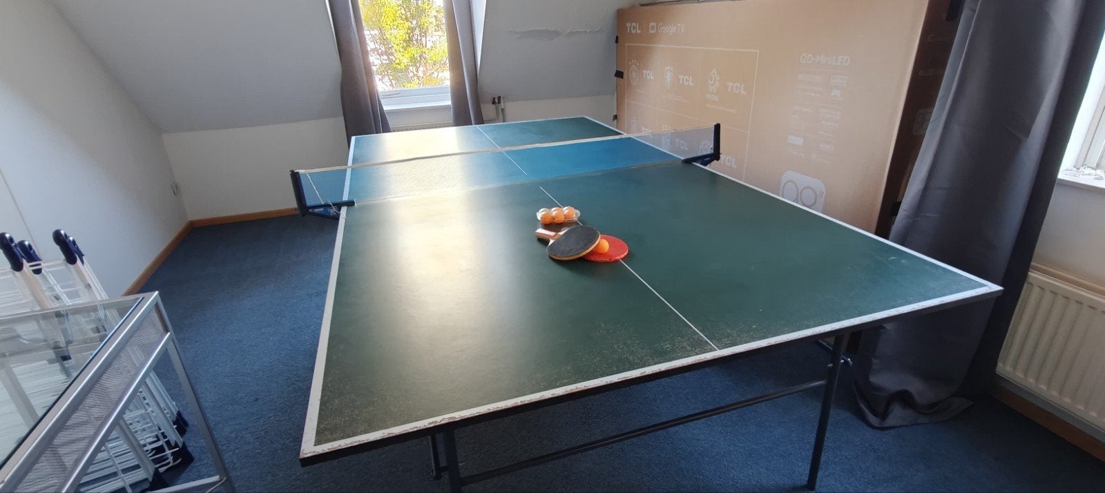 Tafeltennis inklapbaar en verrijdbaar indoor, Ophalen, Tafel Indoor, Inklapbaar