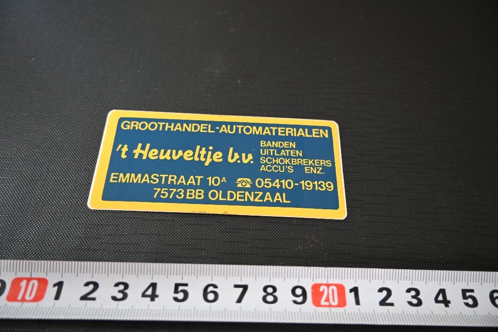 sticker oldenzaal groothandel automaterialen 'T HEUVELTJE, Ophalen of Verzenden, Zo goed als nieuw