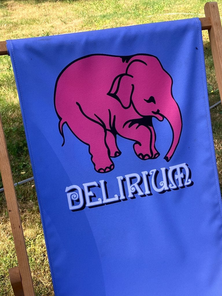 2 zeldzame Delirium strandstoelen - nooit in de handel, Ophalen, Zo goed als nieuw, Overige typen, Overige merken