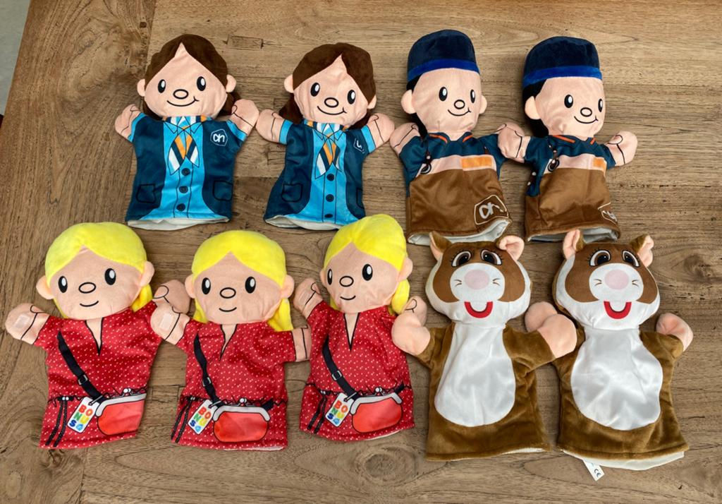 AH hanpop/poppenkastpop mederwerker/cassière/klant/hamster, Ophalen of Verzenden, Zo goed als nieuw, Overige typen