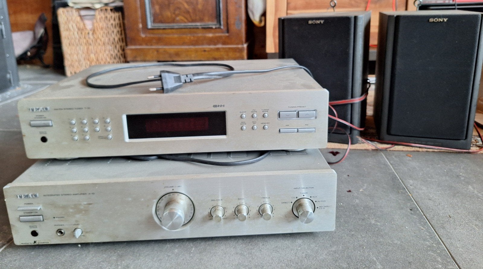 Geluidsinstallatie TEAC stereo set met Sony boxen, Ophalen, Gebruikt
