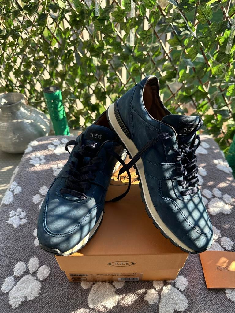 Tods Sneakers Petrol Suède Maat 48 (UK 13) ZGAN, Ophalen of Verzenden, Zo goed als nieuw, Blauw, Sneakers of Gympen